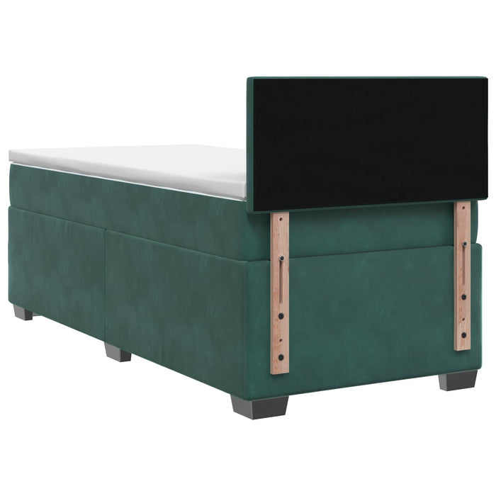 Pat boxspring cu saltea Verde închis 80 x 200 cm Catifea WALTI