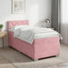 Pat boxspring cu saltea cu headboard Roz 90 x 200 cm Catifea - WALTI WALTI