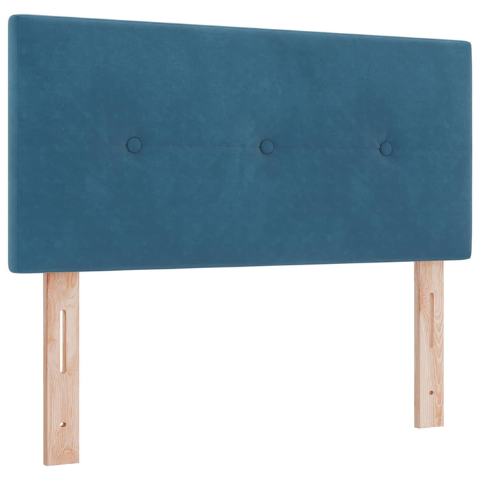 Pat boxspring cu saltea Albastru închis 90 x 190 cm Catifea WALTI