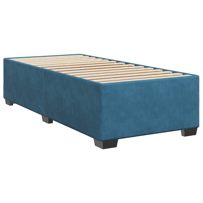 Pat boxspring cu saltea Albastru închis 90 x 190 cm Catifea WALTI