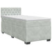Pat boxspring cu saltea Gri deschis 100 x 200 cm Catifea - WALTI WALTI