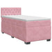 Pat boxspring cu saltea cu headboard Roz 100 x 200 cm Catifea - WALTI WALTI