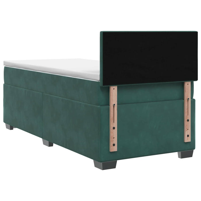 Pat boxspring cu saltea Verde închis 100 x 200 cm Catifea WALTI