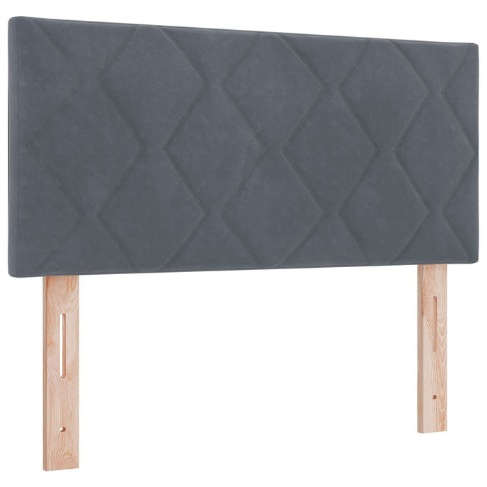 Pat boxspring cu saltea Gri închis 100 x 200 cm Catifea WALTI