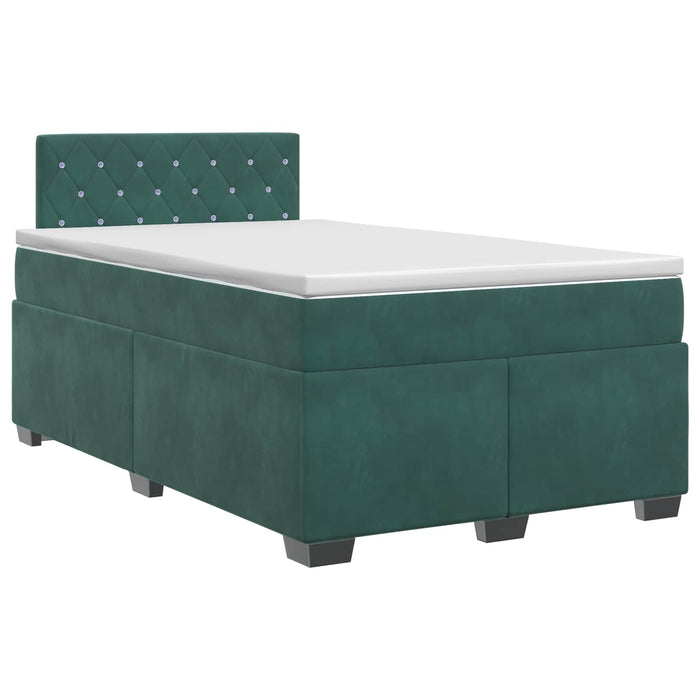 Pat boxspring cu saltea Verde închis 120 x 190 cm Catifea WALTI