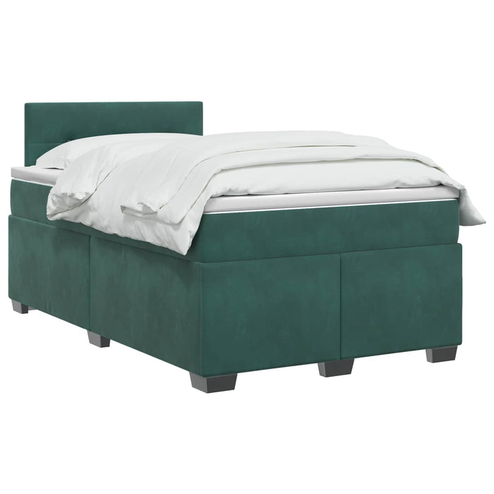 Pat boxspring cu saltea Verde închis 120 x 190 cm Catifea WALTI