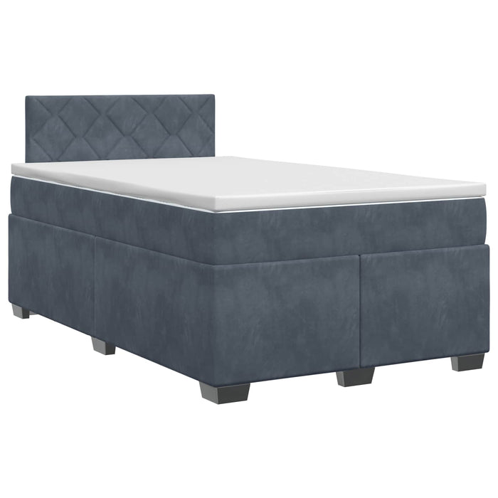 Pat boxspring cu saltea Gri închis 120 x 190 cm Catifea WALTI
