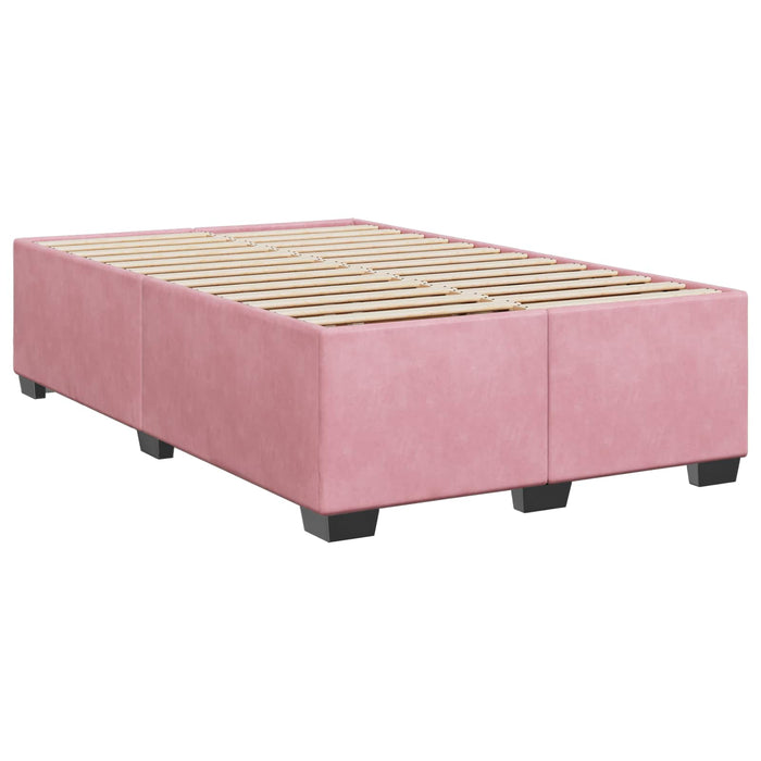 Pat boxspring cu saltea cu headboard Roz 120 x 190 cm Catifea WALTI