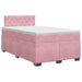 Pat boxspring cu saltea cu headboard Roz 120 x 200 cm Catifea - WALTI WALTI