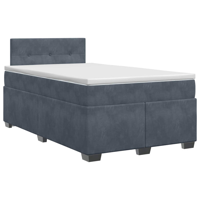 Pat boxspring cu saltea Gri închis 120 x 200 cm Catifea WALTI