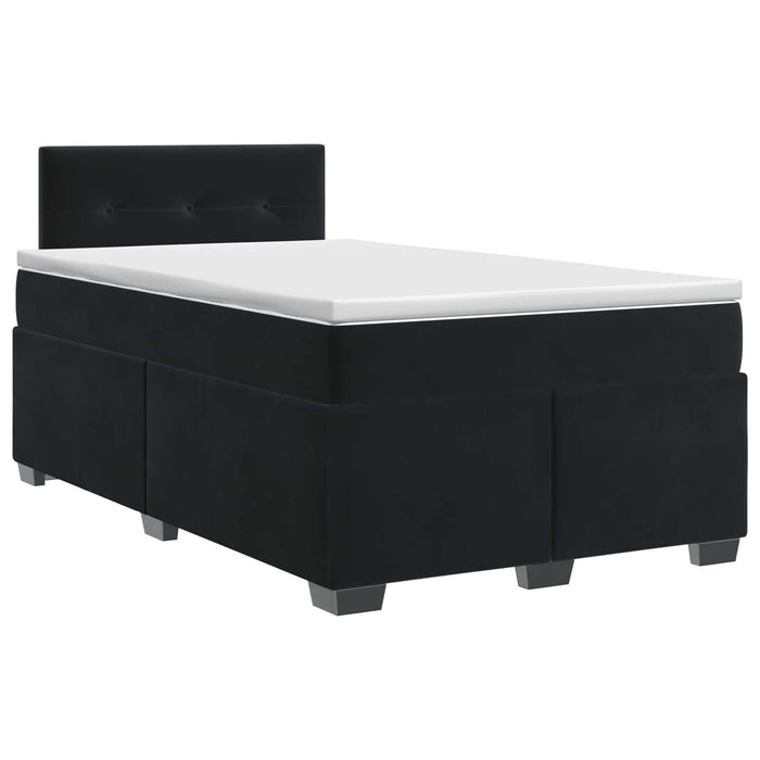 Pat boxspring cu saltea cu headboard Negru 120 x 200 cm Catifea WALTI