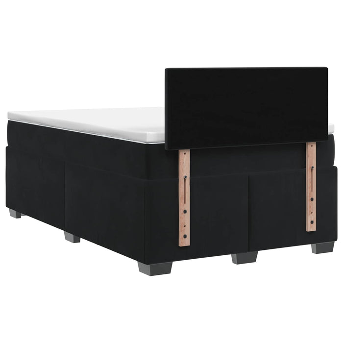 Pat boxspring cu saltea cu headboard Negru 120 x 200 cm Catifea WALTI
