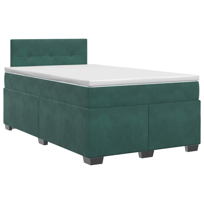 Pat boxspring cu saltea Verde închis 120 x 200 cm Catifea WALTI