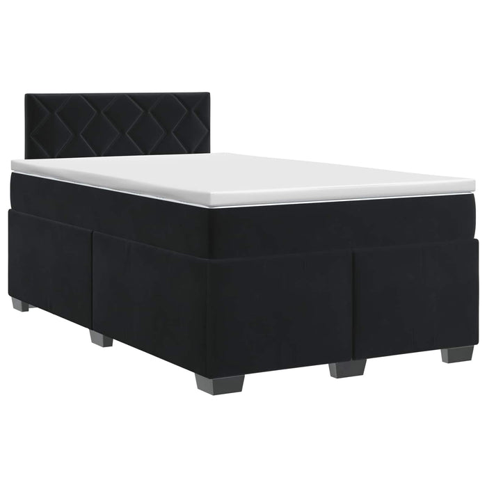Pat boxspring cu saltea cu headboard Negru 120 x 200 cm Catifea WALTI