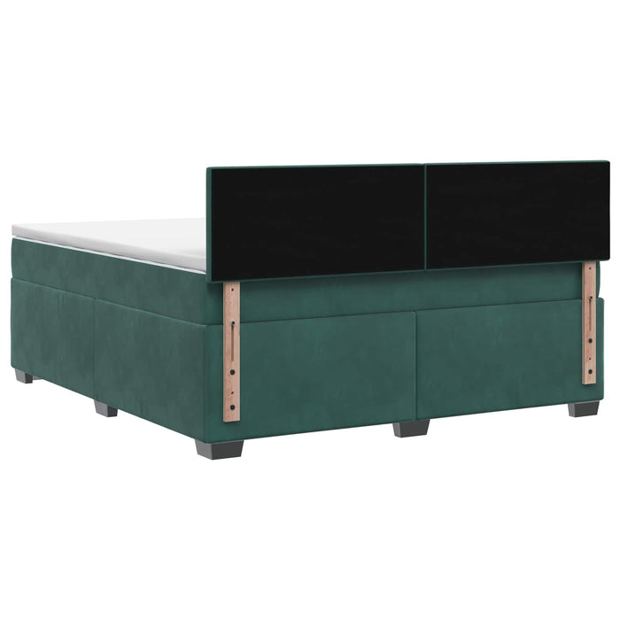 Pat boxspring cu saltea Verde închis 160 x 200 cm Catifea WALTI