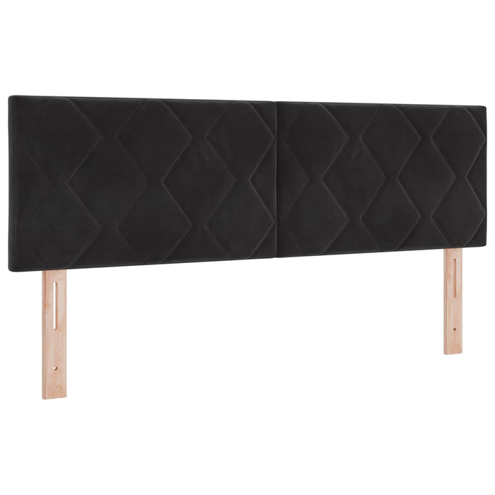 Pat boxspring cu saltea cu headboard Negru 160 x 200 cm Catifea WALTI