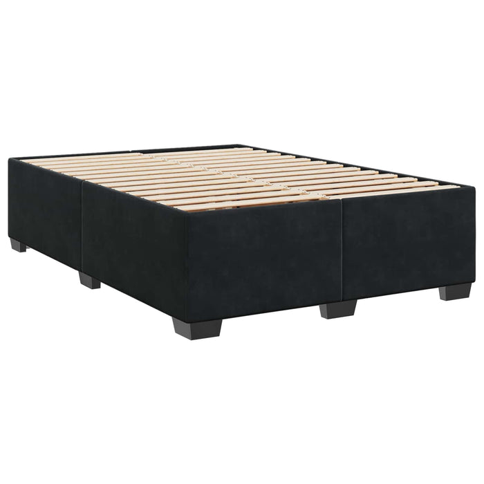 Pat boxspring cu saltea cu headboard Negru 160 x 200 cm Catifea WALTI