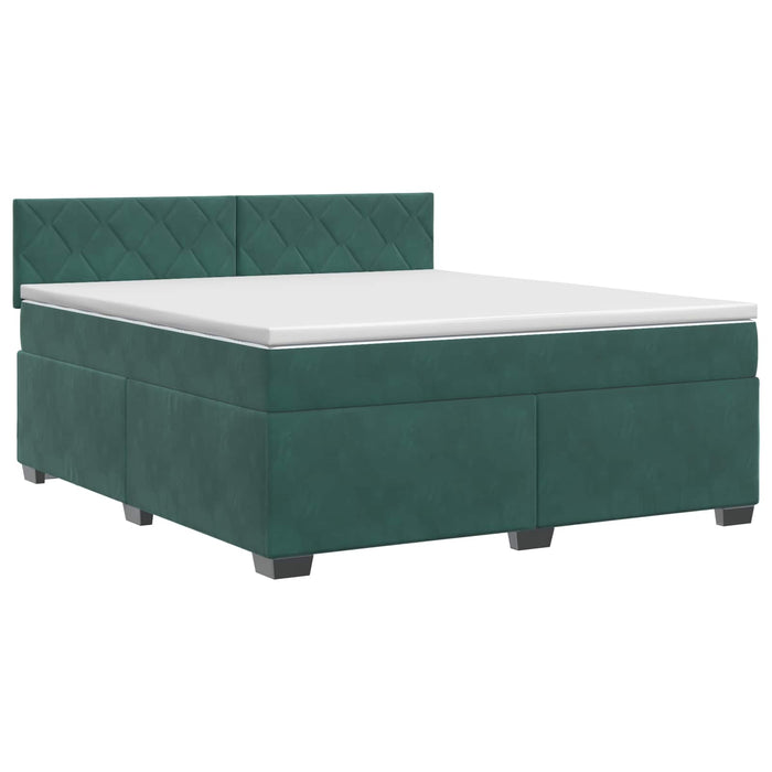 Pat boxspring cu saltea Verde închis 160 x 200 cm Catifea WALTI