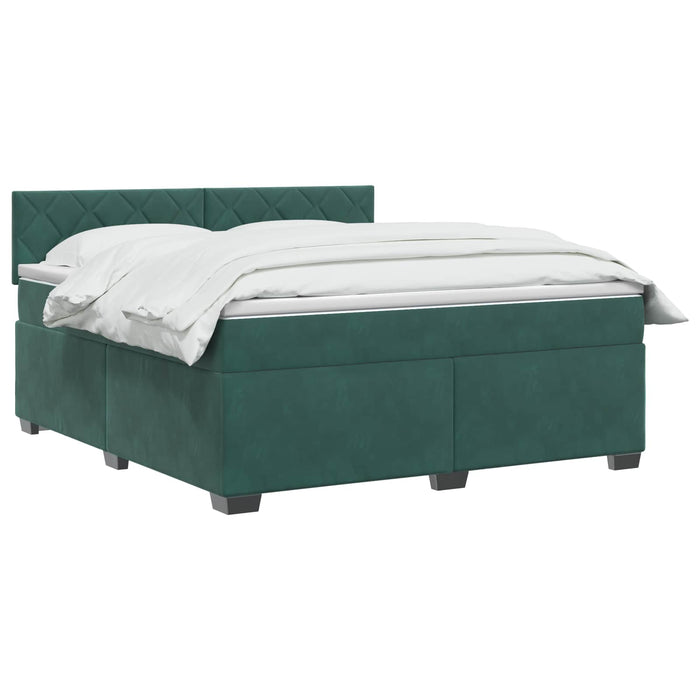 Pat boxspring cu saltea Verde închis 160 x 200 cm Catifea WALTI