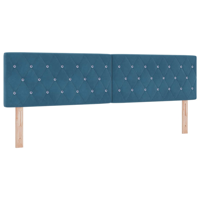 Pat boxspring cu saltea Albastru închis 180 x 200 cm Catifea WALTI