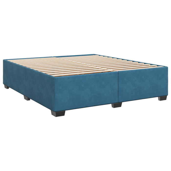 Pat boxspring cu saltea Albastru închis 180 x 200 cm Catifea WALTI