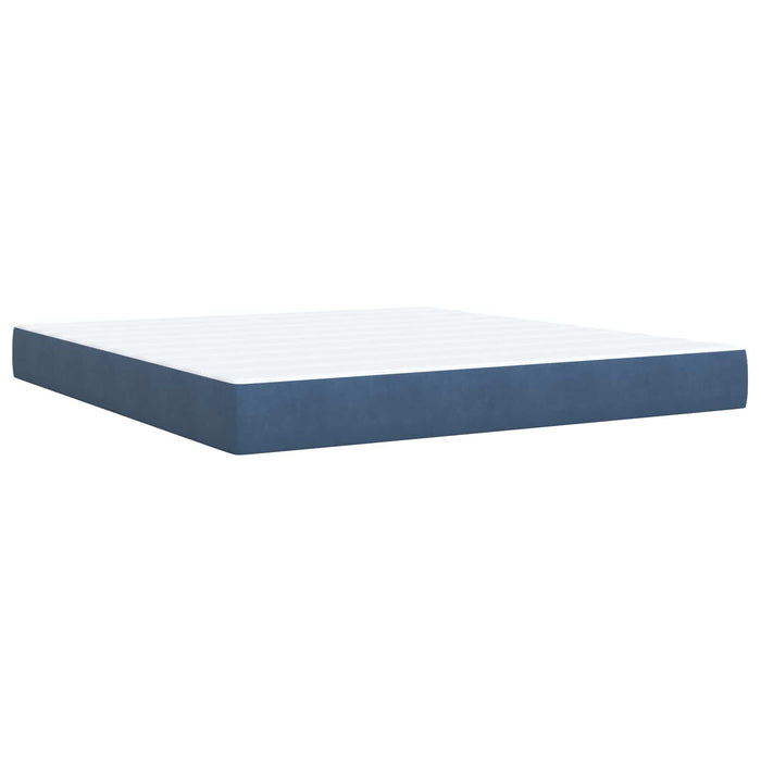 Pat boxspring cu saltea Albastru închis 180 x 200 cm Catifea WALTI