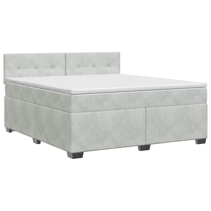 Pat boxspring cu saltea Gri deschis 180 x 200 cm Catifea WALTI
