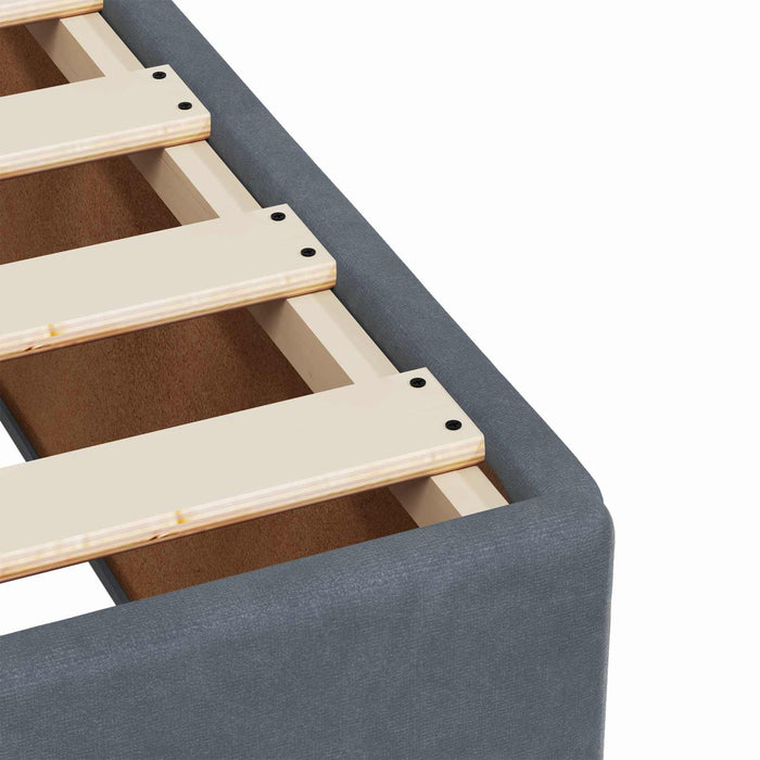 Pat boxspring cu saltea Gri închis 200 x 200 cm Catifea - WALTI WALTI