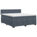 Pat boxspring cu saltea Gri închis 200 x 200 cm Catifea - WALTI WALTI