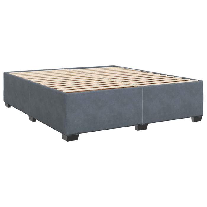 Pat boxspring cu saltea Gri închis 200 x 200 cm Catifea - WALTI WALTI
