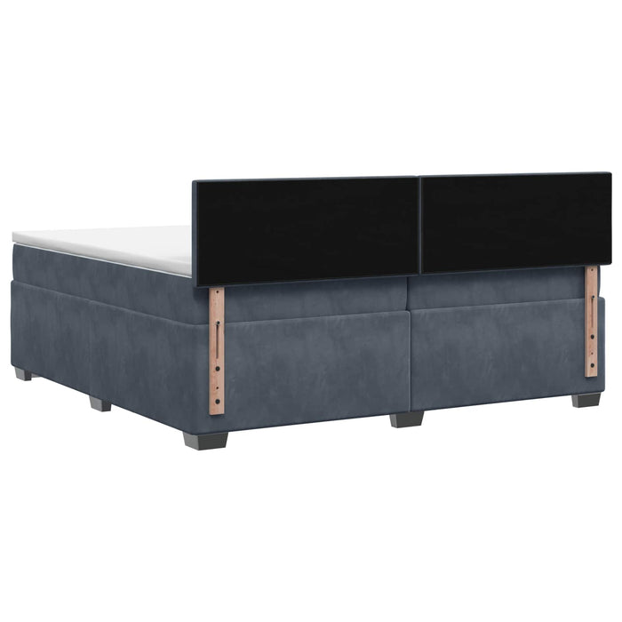 Pat boxspring cu saltea Gri închis 200 x 200 cm Catifea - WALTI WALTI