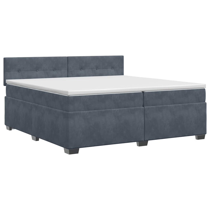 Pat boxspring cu saltea Gri închis 200 x 200 cm Catifea - WALTI WALTI