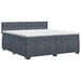 Pat boxspring cu saltea Gri închis 200 x 200 cm Catifea - WALTI WALTI