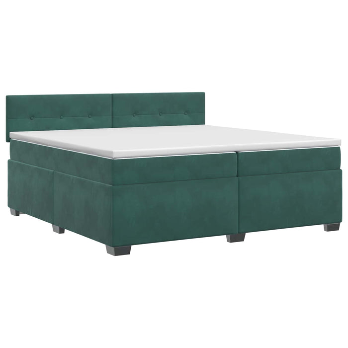 Pat boxspring cu saltea Verde închis 200 x 200 cm Catifea - WALTI WALTI