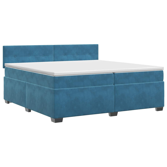 Pat boxspring cu saltea Albastru închis 200 x 200 cm Catifea - WALTI WALTI