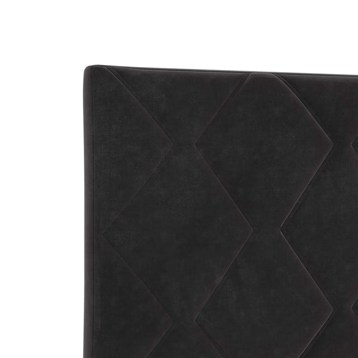Pat boxspring cu saltea cu headboard Negru 200 x 200 cm Catifea WALTI