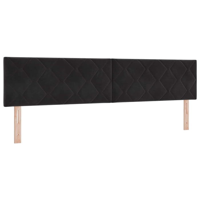 Pat boxspring cu saltea cu headboard Negru 200 x 200 cm Catifea WALTI