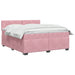 Pat boxspring cu saltea cu headboard Roz 200 x 200 cm Catifea - WALTI WALTI