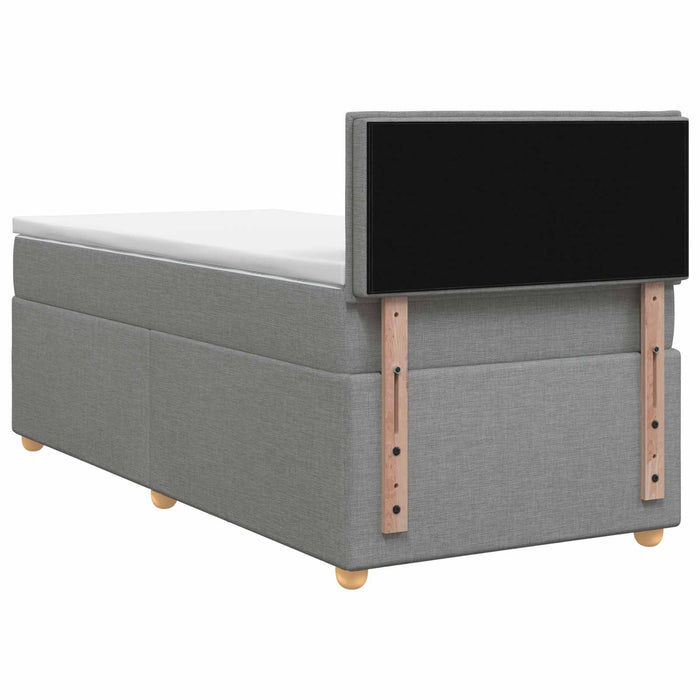 Pat boxspring cu saltea Gri deschis 80 x 200 cm Țesătură WALTI