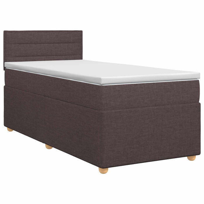 Pat boxspring cu saltea Maro închis 80 x 200 cm Țesătură WALTI