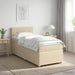 Pat boxspring cu saltea cu headboard Crem 90 x 200 cm Țesătură - WALTI WALTI