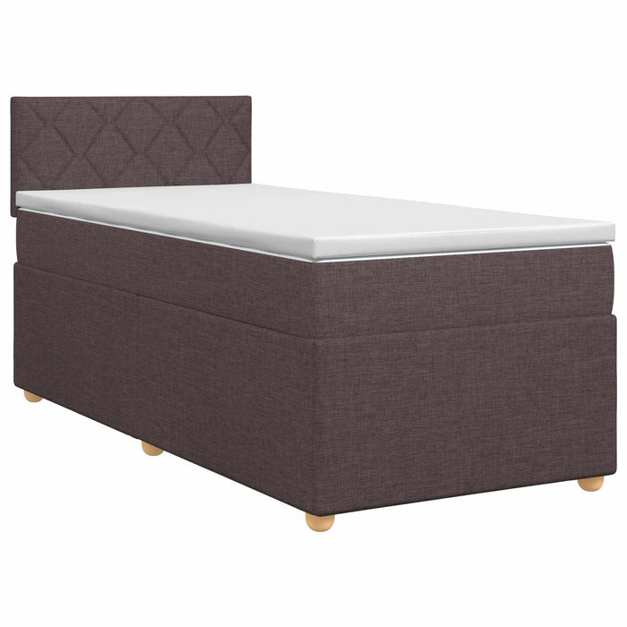 Pat boxspring cu saltea Maro închis 80 x 200 cm Țesătură WALTI