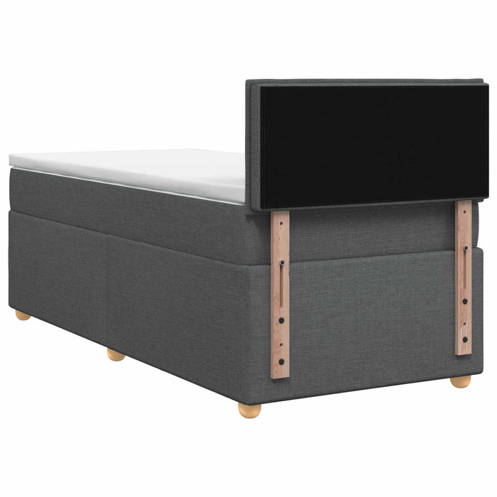 Pat boxspring cu saltea Gri închis 90 x 190 cm Țesătură WALTI