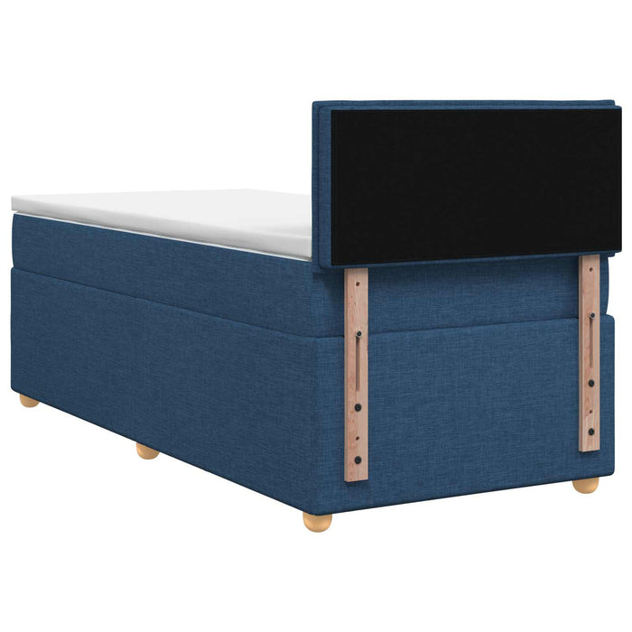 Pat boxspring cu saltea albastru 90 x 200 cm Țesătură WALTI