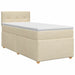Pat boxspring cu saltea cu headboard Crem 90 x 200 cm Țesătură - WALTI WALTI