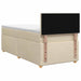 Pat boxspring cu saltea cu headboard Crem 90 x 200 cm Țesătură - WALTI WALTI