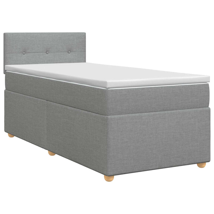 Pat boxspring cu saltea Gri deschis 100 x 200 cm Țesătură WALTI