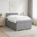 Pat boxspring cu saltea Gri deschis 120 x 190 cm Țesătură - WALTI WALTI