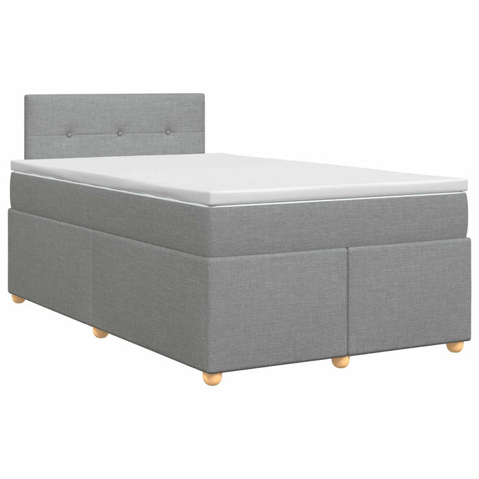 Pat boxspring cu saltea Gri deschis 120 x 190 cm Țesătură - WALTI WALTI