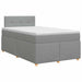 Pat boxspring cu saltea Gri deschis 120 x 190 cm Țesătură - WALTI WALTI